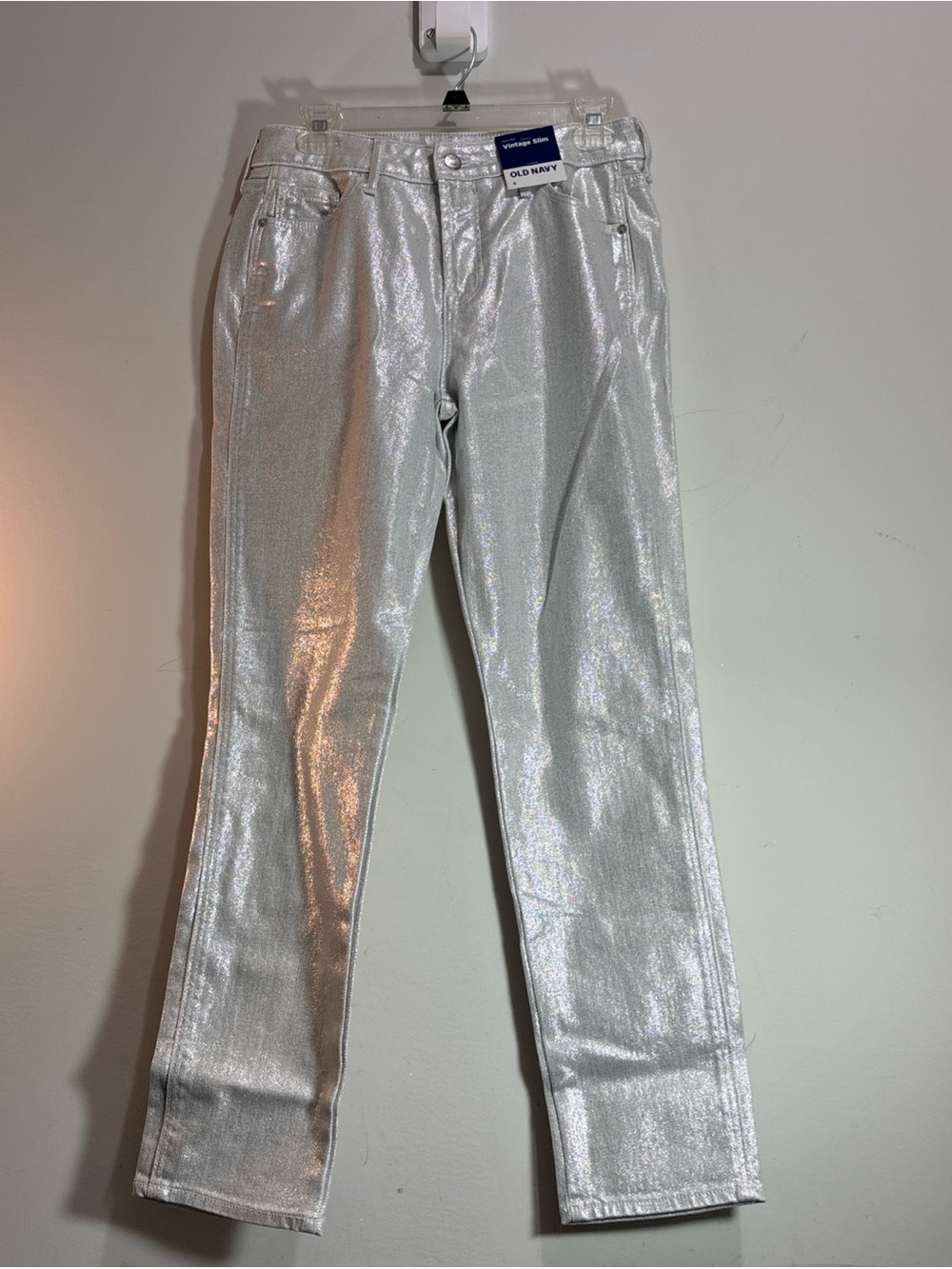 Old Navy womens Silver Metallic Jeans NWT!! J-97